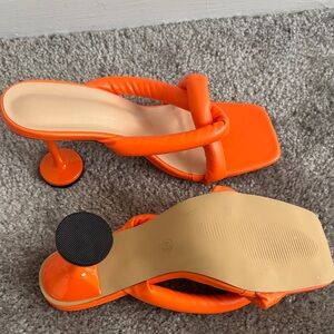 Orange Women's Heeled Sandals